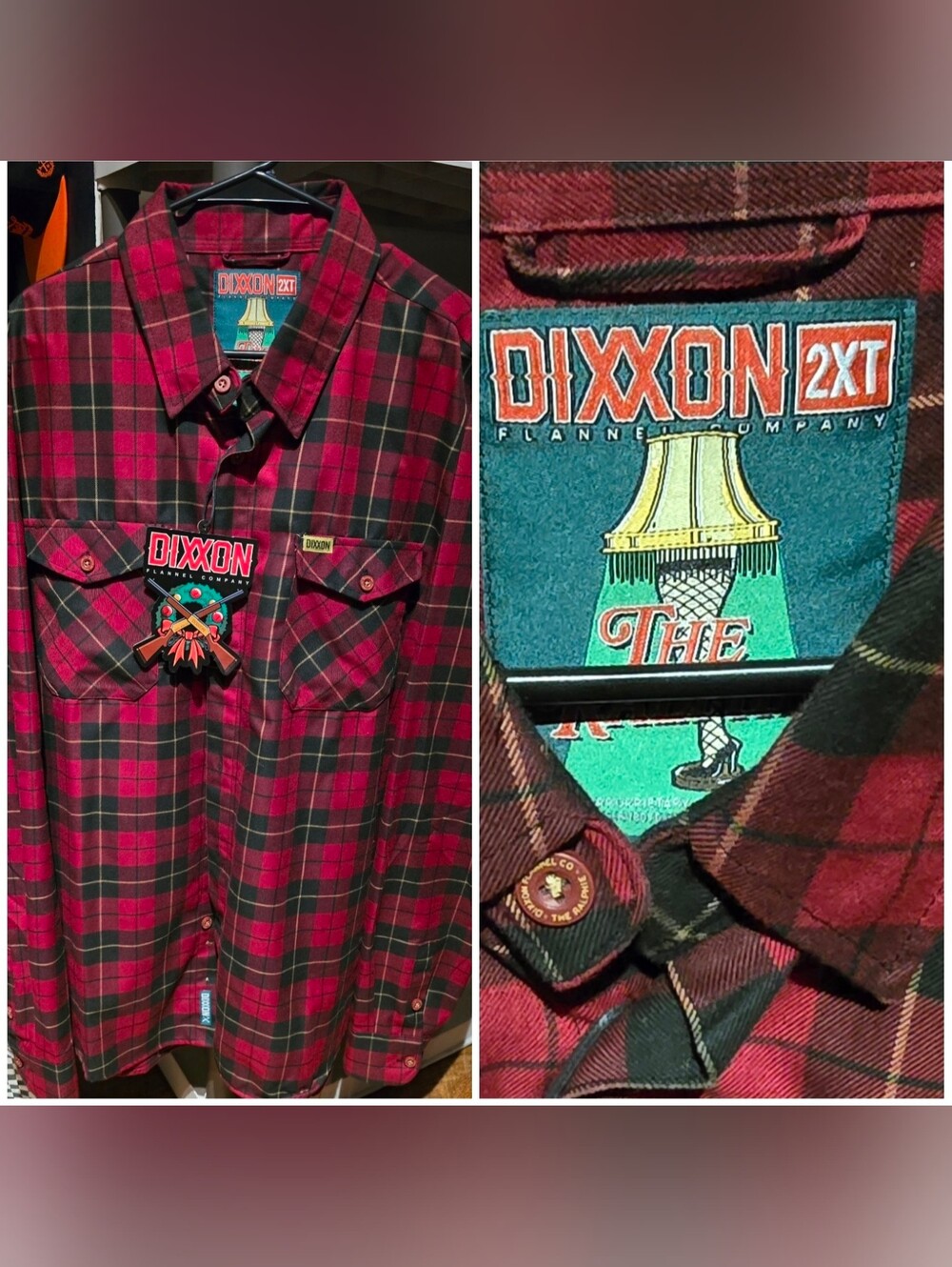 DIXXON 2XT The Ralphie Red & And Black Plaid Button-Down Flannel Shirt